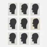 Gene Davis, suite of nine micro-paintings, 1982, acrylic on canvas