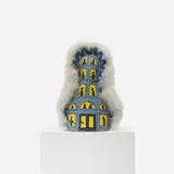 Roger Brown, Untitled (Knock-down doll), 1996, acrylic on canvas and faux fur construction