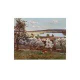 Joseph-Félix Bouchor, Pastoral spring landscape with herder, oil on canvas
