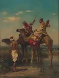 Georges Washington, A conversation on camelback, oil on canvas