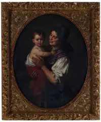 Rudolf Epp, Mutter und kind (Mother and Child), oil on canvas