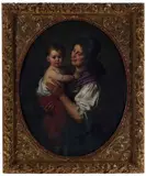 Rudolf Epp, Mutter und kind (Mother and Child), oil on canvas