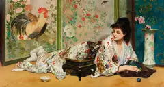 Alfred Tidey, The Geisha girl, oil on canvas