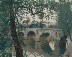 Constantine Kluge, Le Pont-Marie a contre-jour, oil on canvas