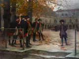 Maurice Réalier-Dumas, Napoléon Bonaparte entre à l'Ecole de Brienne 25 mars 1779, oil on canvas