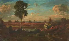 Théodore Rousseau, Landscape, oil on panel