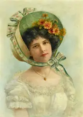 Henri Martin, A portrait of a woman wearing a bonnet, oil on board
