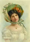 Henri Martin, A portrait of a woman wearing a bonnet, oil on board