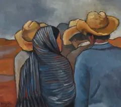 Gustavo Valenzuela, A group of figures, oil on canvas