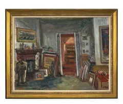 Arbit Blatas, The artist's studio, oil on canvas
