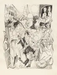 Max Beckmann, Die Straße, 1919, Lithografie auf imitiertem Japan
