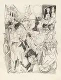 Max Beckmann, Die Straße, 1919, Lithographie auf Japan