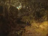 Carl Spitzweg, Waldlandschaft mit zwei Frauen