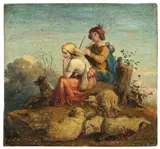 Ludwig Richter, Schäferpaar bei Mondaufgang