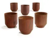 Robert Martin, Group of Planters (6), c. 1968, Unglazed Planters with Random Line texture