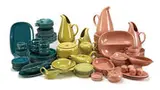 Russel Wright, American Modern dinner service (191 total pieces in various colors: Coral, Sea Foam, and Chartreuse), 1937, Ceramic