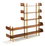 Wilhelm Lutjens, Bookcase, 1953, Bent plywood with teak veneer