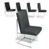 Milo Baughman, Dining chairs (10), c. 1970, Chromed steel frames with upholstery