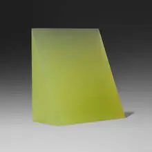 7/7/15 (Flo Lemon Yellow Wedge) by Peter Alexander, 2015, urethane, sold Mar 2021