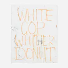 Pope.L, Skin Set Painting 6866, 2015, acrylic, marker and charcoal on gridded canvas