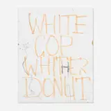 Pope.L, Skin Set Painting 6866, 2015, acrylic, marker and charcoal on gridded canvas