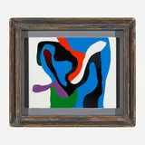 Frederick Hammersley, Hot & heavy, #5, 1990, oil on cotton over board in artist's frame