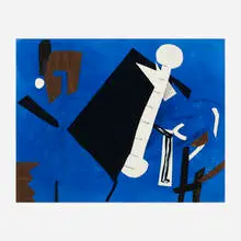Perle Fine, Indicator Working, 1965, Fold-Over collage (gouache, folded paper collage)