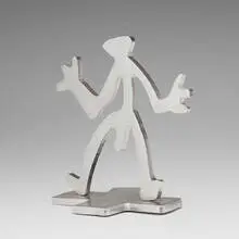 A. R. Penck, Standart auf Kreuzsockel (Standart on cross base), stainless steel