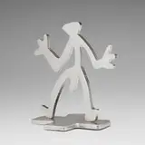 A. R. Penck, Standart auf Kreuzsockel (Standart on cross base), stainless steel