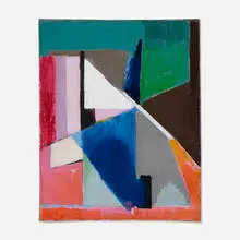 Mig Quinet, Zythme en X, 1953, oil on canvas