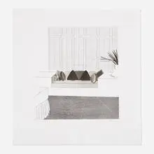 Cushions by David Hockney, 1968, etching with aquatint on wove paper, sold Mar 2021