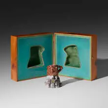 Ron Nagle, Tahoe Cup, 1968, glazed stoneware, pine, felted acrylic