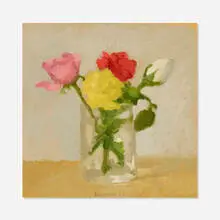 Robert Kulicke, Roses, 1973, oil on paper board