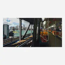 Richard Estes, D-Train, 1988, screenprint in colors on museum board