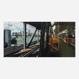 Richard Estes, D-Train, 1988, screenprint in colors on museum board