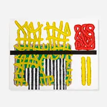 The Return of the Stick Insects by Jonathan Lasker, 2000, oil on canvas, sold Mar 2021