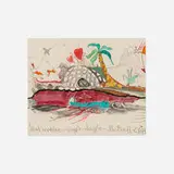 H. C. Westermann, Dead Marine Boogie Woogie Sea Shell, c. 1965, graphite and marker on paper