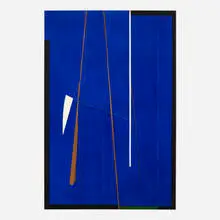 Stephen Edlich, Reflections on a Season's Landscape, A Shadow Play, 1982, acrylic polymer, paper, wood on primed cotton canvas