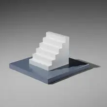 Steps by Sol LeWitt, 2005, syntactic polyurethane painted in lacquer, lacquered wood, sold Mar 2021