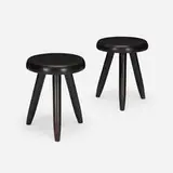 Stools, pair by Charlotte Perriand, c. 1995, lacquered wood, sold Mar 2021