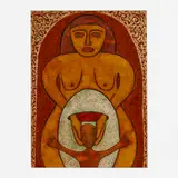Edwin Scheier, Untitled, encaustic and sand on board