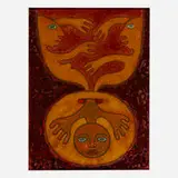 Edwin Scheier, Untitled, 1982, encaustic and sand on board