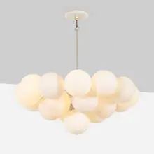 attribution E.R. Nele, Chandelier, c. 1965, enameled steel, frosted glass, chrome-plated steel