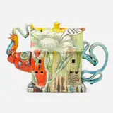 Michael Lucero, Teapot form, 2009, glazed and hand-painted earthenware