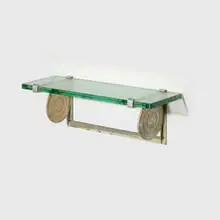 Art Déco, Wall shelf, c. 1938, glass, enameled aluminum