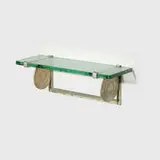 Art Déco, Wall shelf, c. 1938, glass, enameled aluminum