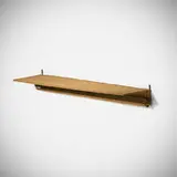 Mid-Century Modern, Wall shelf, brass, brass-plated steel, wicker
