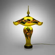 Charles Lotton, Multi-Flora Mandarin Yellow table lamp, 2002, hand-blown and internally decorated glass, bronze