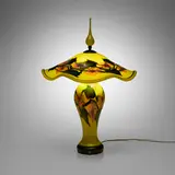 Charles Lotton, Multi-Flora Mandarin Yellow table lamp, 2002, hand-blown and internally decorated glass, bronze