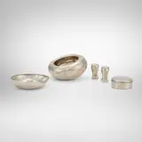 Tiffany & Co., Collection of five table articles, sterling silver, velvet lining